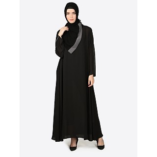 Casual simple abaya- Black 